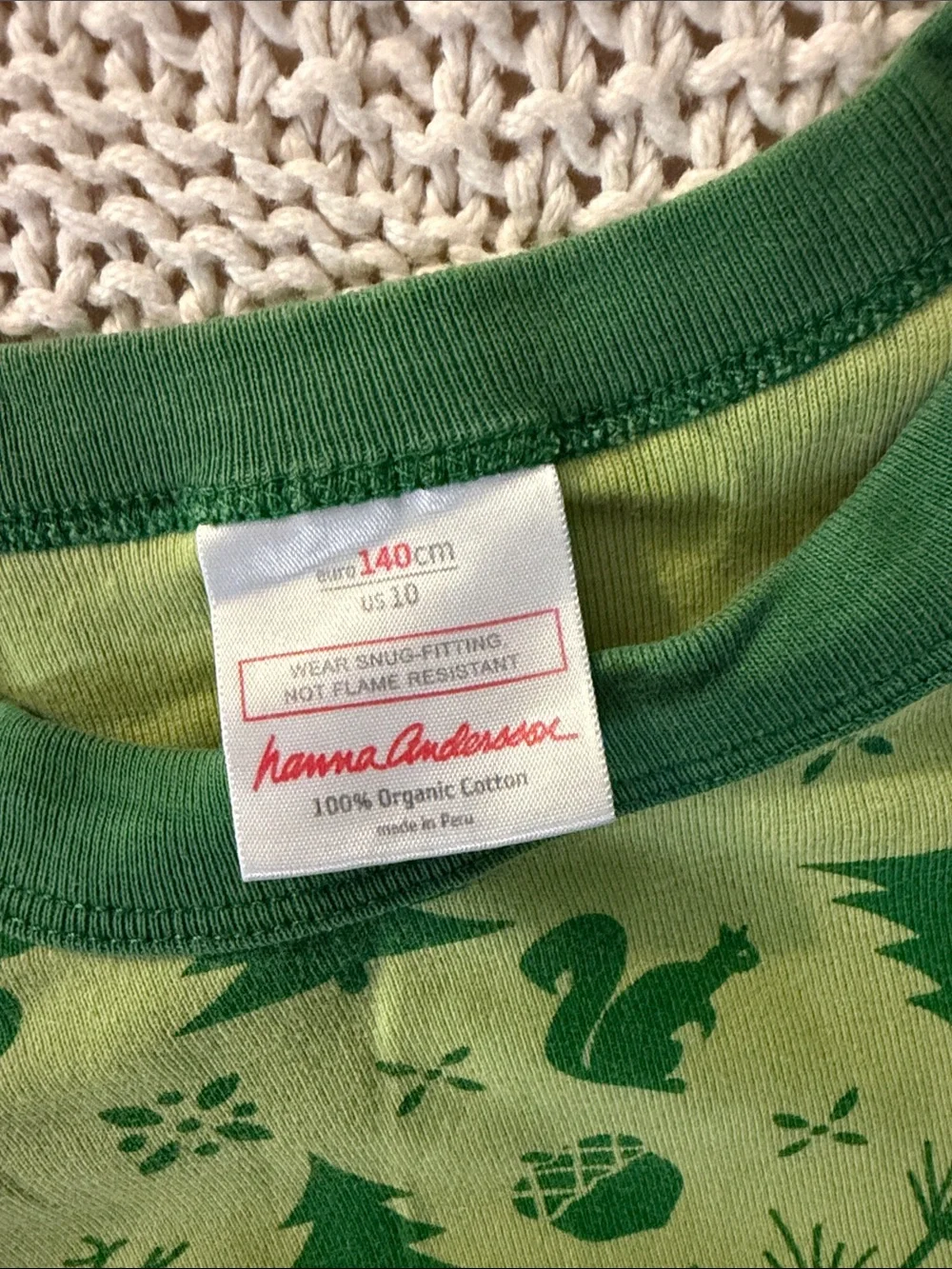 Hanna Andersson Green Woodland Print Pajama Set